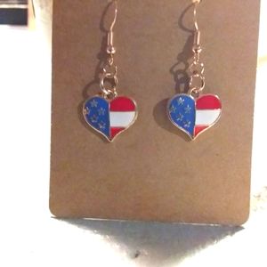 USA Flag Heart Earrings